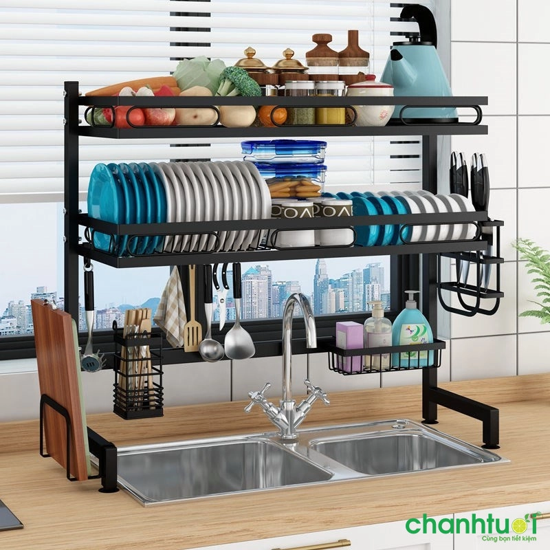 Kệ Để Chén Đĩa Thông Minh Trên Bồn Rửa Bát VANDO 2 tầng
