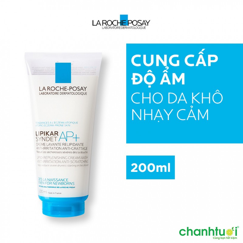 Sữa tắm cho da nhạy cảm La Roche-Posay Lipikar Syndet Ap+ Lipid-Replenishing Cream Wash Anti-Irritation Anti-Scratching