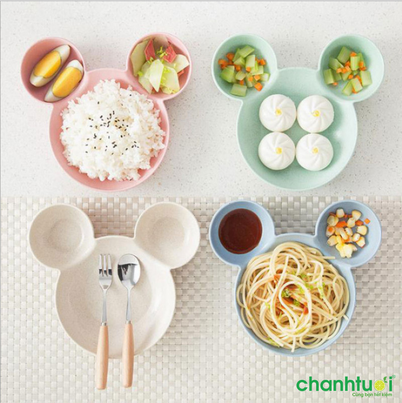 Bát ăn dặm lúa mạch hình mickey cho bé