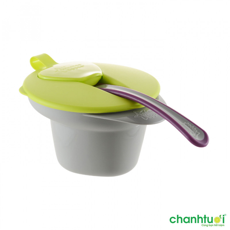 Bát ăn dặm có nắp kèm thìa cho bé Tommee Tippee Cool and Mash