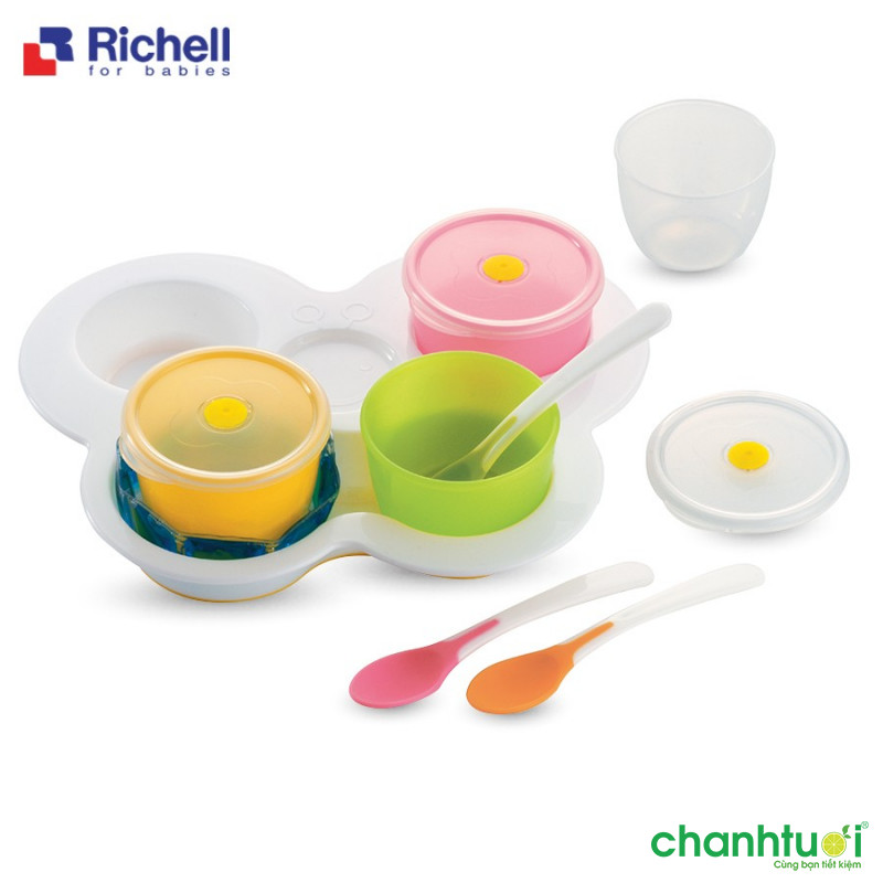 Bộ bát ăn dặm khởi đầu Richell Nhật