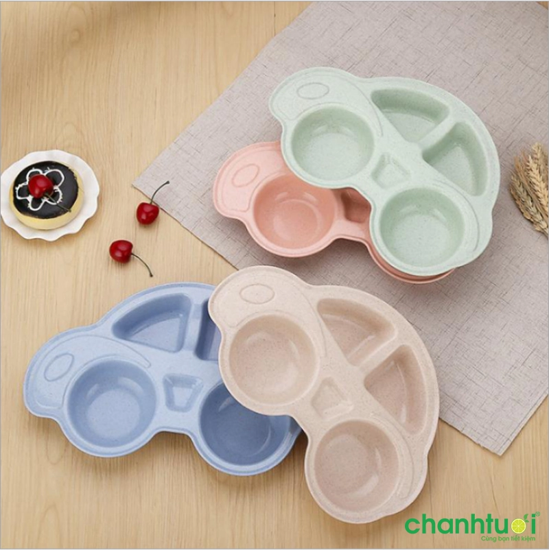 Khay ăn dặm lúa mạch OEM hình ô tô