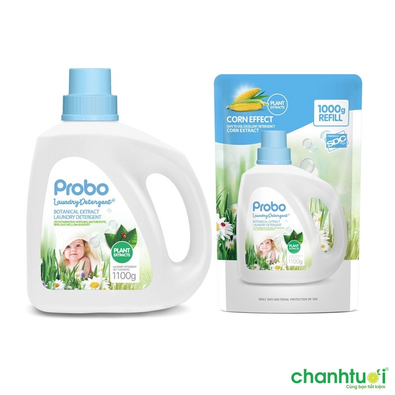Nước giặt xả trẻ em chiết xuất thực vật PROBO 1100g
