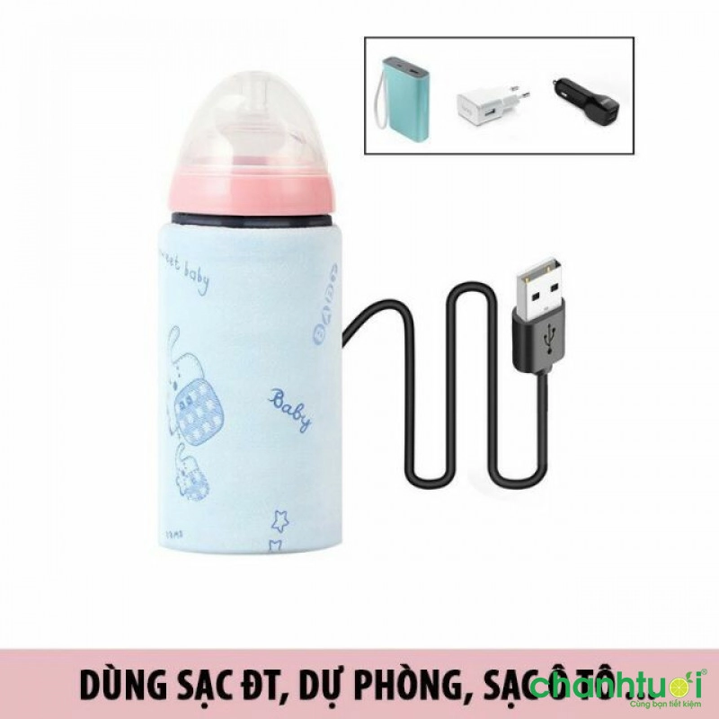Túi giữ ấm bình sữa cho bé qua cổng usb