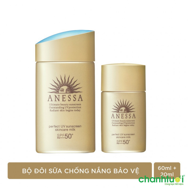 Bộ đôi chống nắng bảo vệ hoàn hảo Anessa Perfect UV Sunscreen Skincare Milk