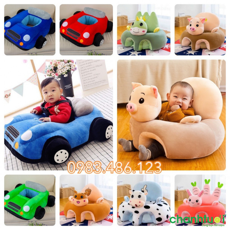 Ghế tập ngồi, ăn dặm hình thú nhồi bông cho bé