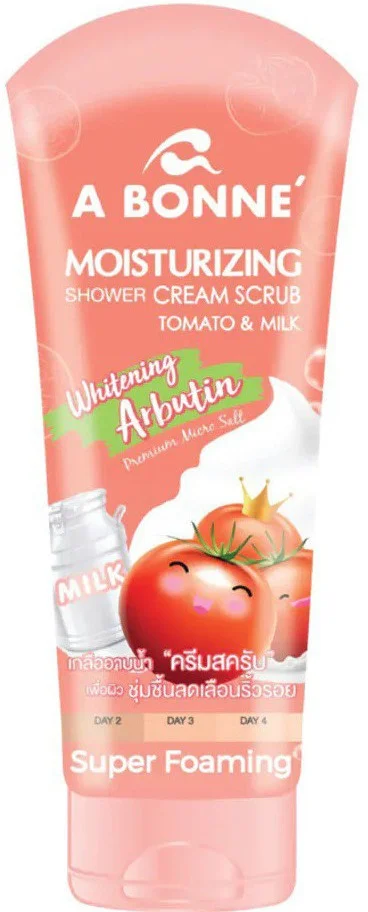 Tẩy tế bào chết A BONNÉ Moisturizing Shower Cream Scrub Tomato And Milk