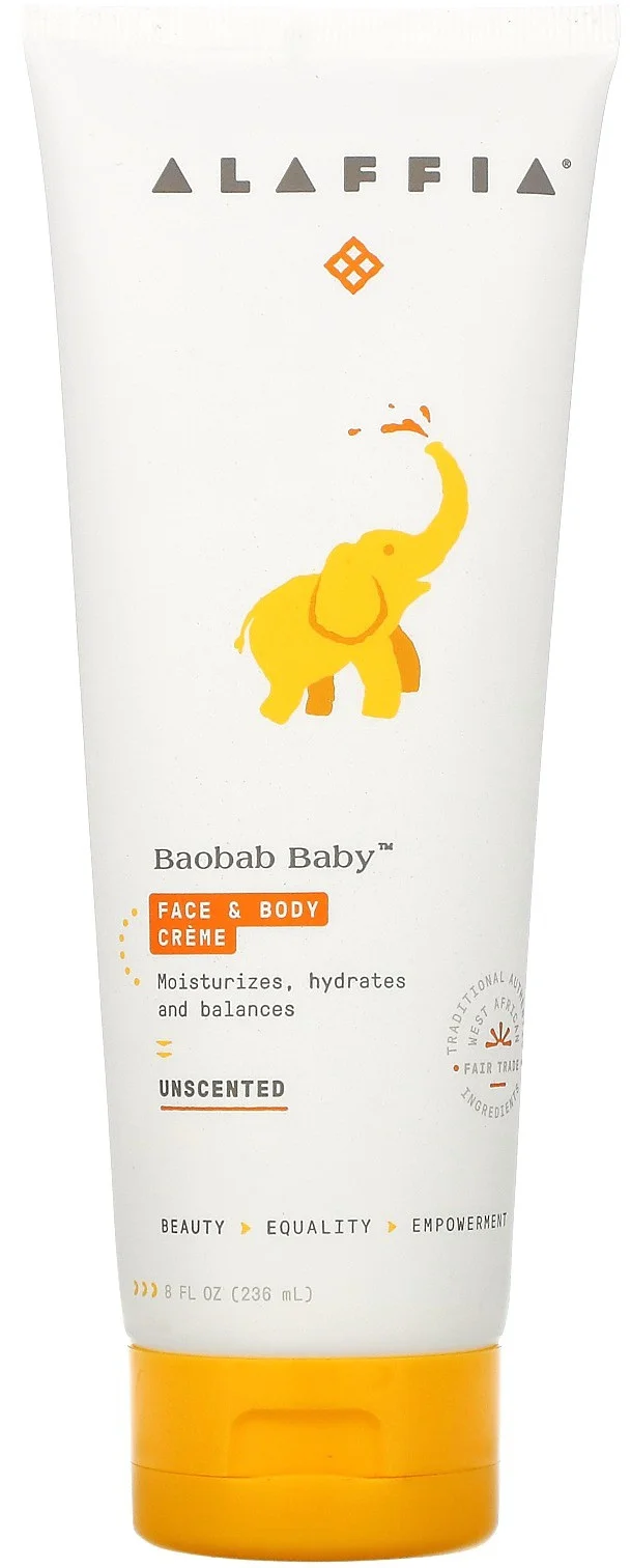 Alaffia Baobab Baby, Face & Body Creme, Unscented,