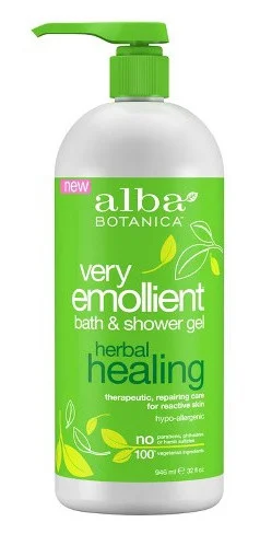 Alba Botanica Very Emollient Bath & Shower Gel, Herbal Healing