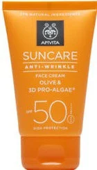Apivita Suncare Anti-Wrinkle Face Cream Olive & 3D Pro-Algae Spf50