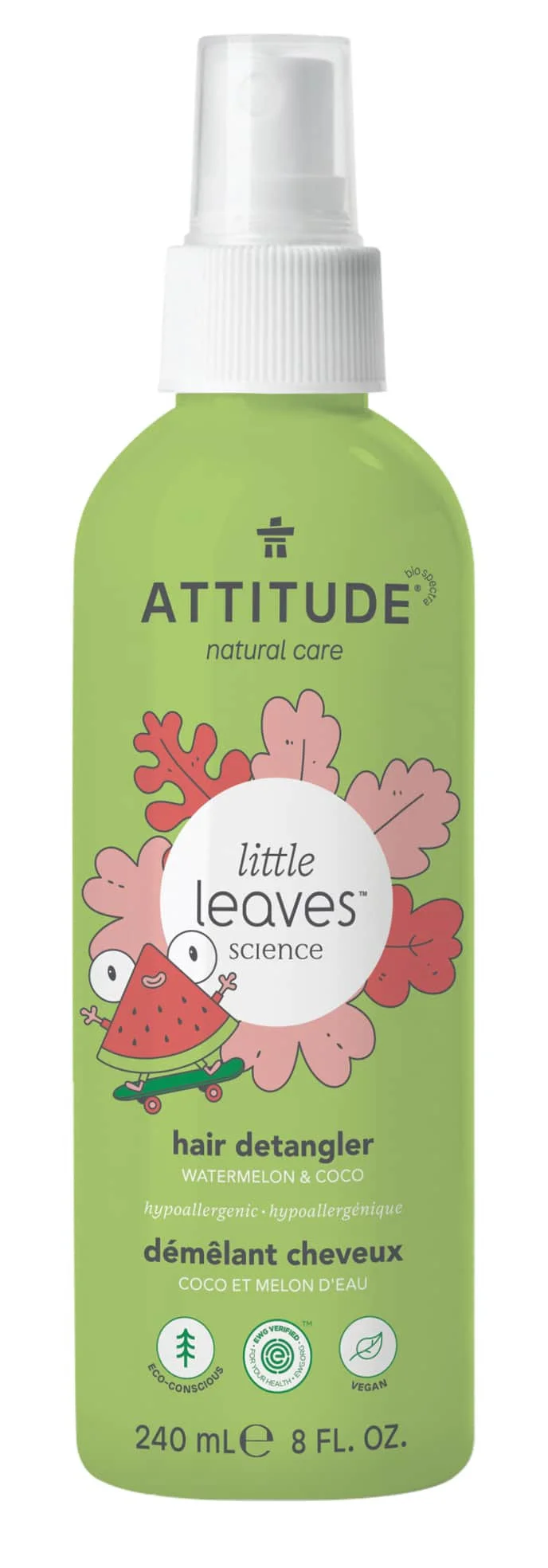 Gỡ rối tóc Attitude Baby Leaves, Kids Hair Detangler Spray
