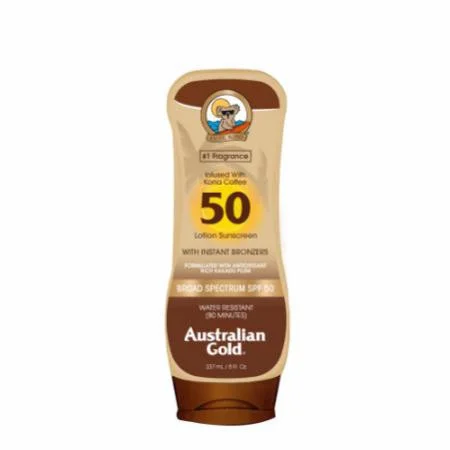 Phấn tạo khối tối Australian Gold Australian Gold Sunscreen Lotion with Kona Coffee Infused Bronzer SPF 50