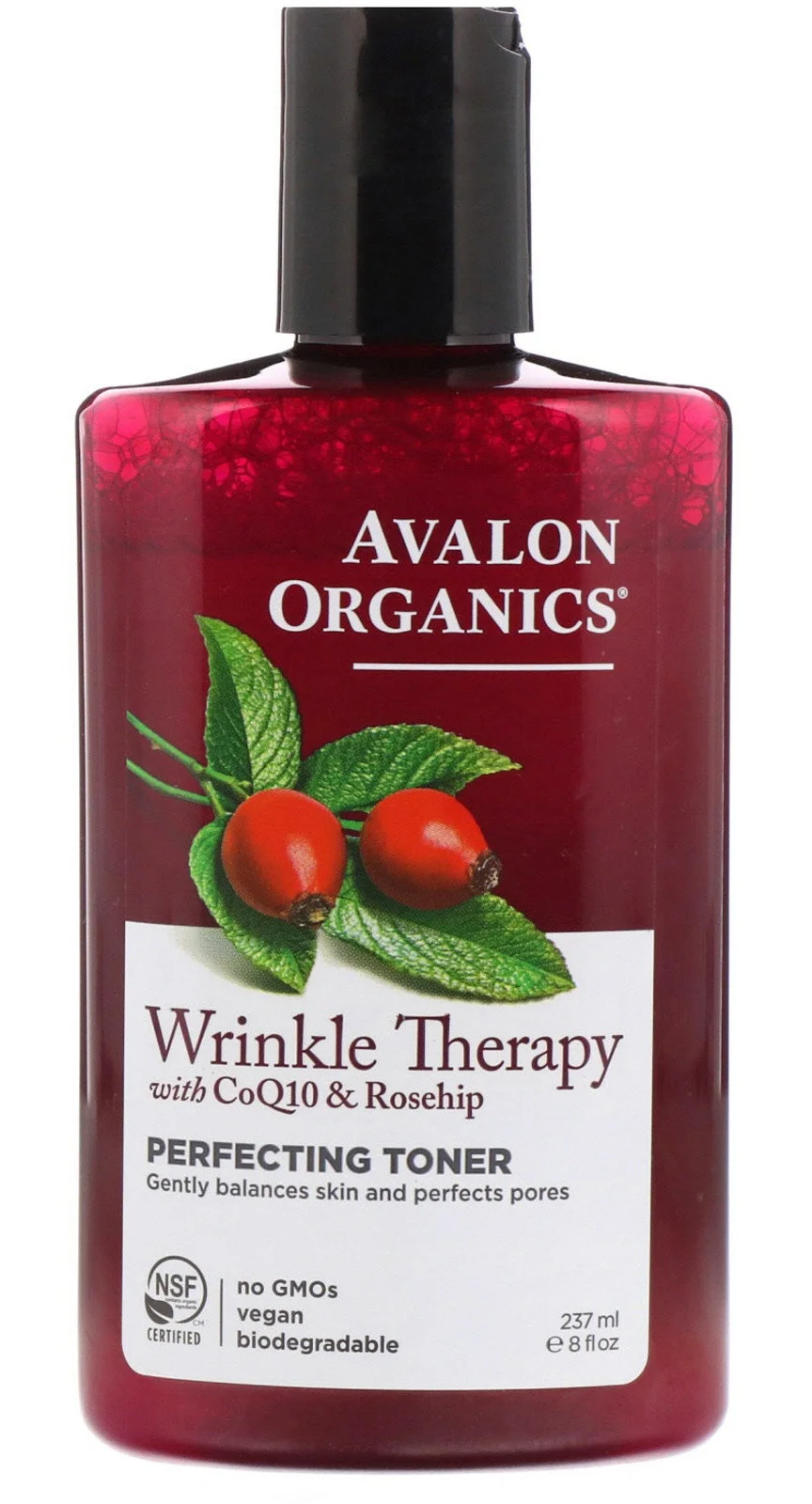 Nước hoa hồng Avalon Organics Wrinkle Therapy, With Coq10 & Rosehip, Perfecting Toner