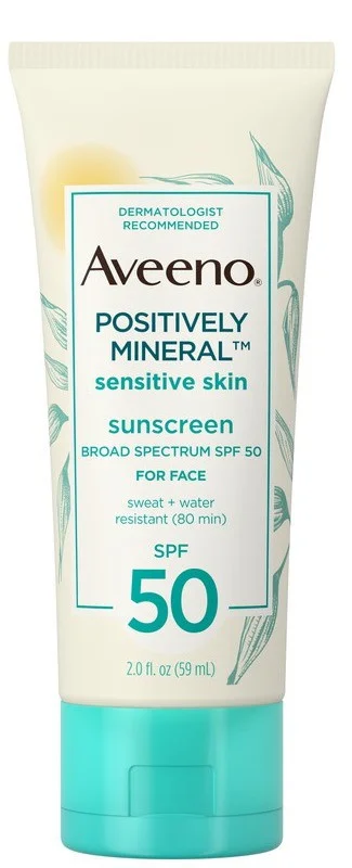 Kem chống nắng Aveeno Positively Mineral™ Sensitive Skin Sunscreen Broad Spectrum Spf 50 For Face