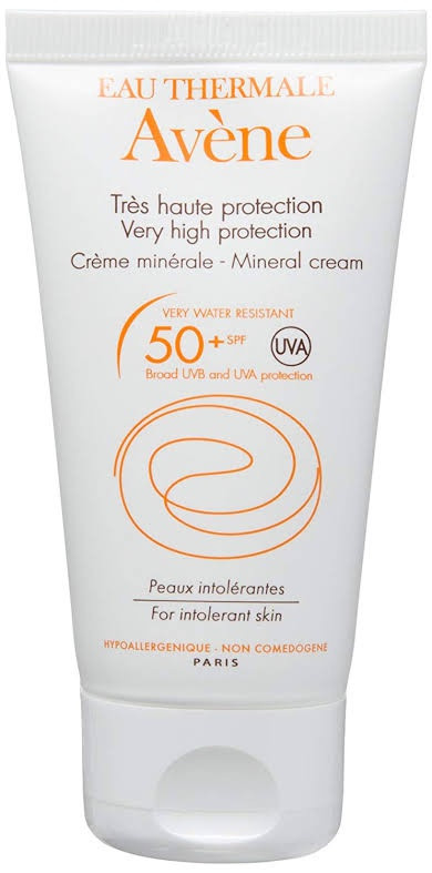 Full ingredients list Avene Sun Spf50 Mineral Cream