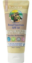 Kem Badger Tinted Sunscreen - Spf30 Unscented Cream