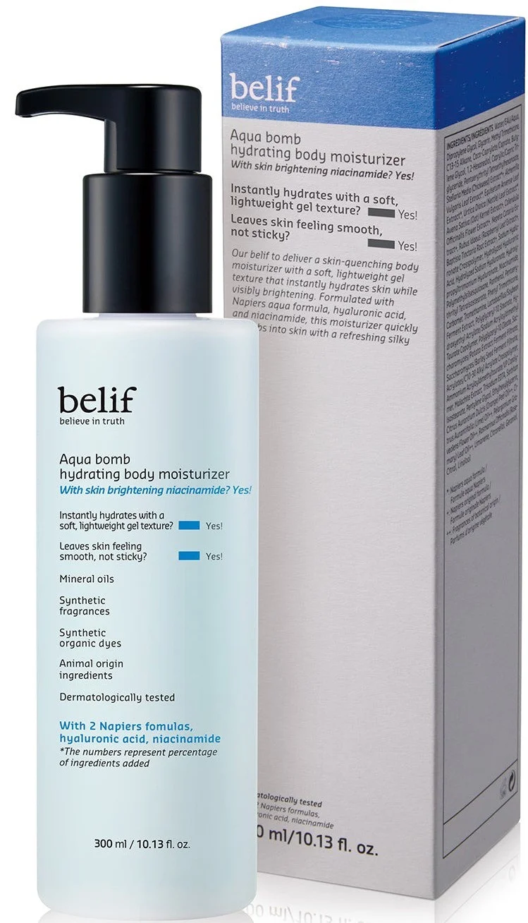 Dưỡng ẩm belif Aqua Bomb Hydrating Body Moisturizer With Niacinamide And Hyaluronic Acid