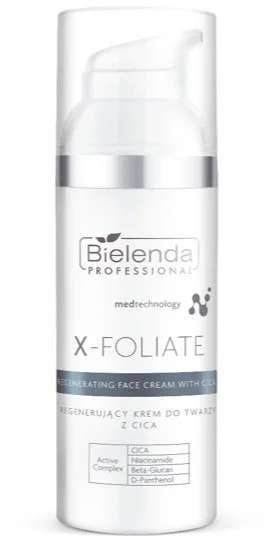 Bielenda professional X-foliate Regenerating Face Cream With Cica
