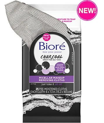Bioré Charcoal Micellar Makeup Removing Cloths