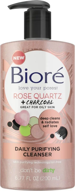 Bioré Rose Quartz And Charcoal Daily Purifying Cleanser