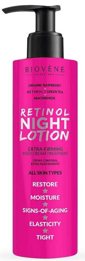 Biovène Retinol Night Lotion Extra-firming Organic Raspberry Body Cream