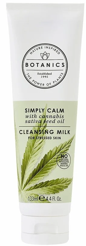 Sữa rửa mặt Botanics Simply Calm Milky Cleanser With Cannabis Sativa (Hemp) Seed Oil