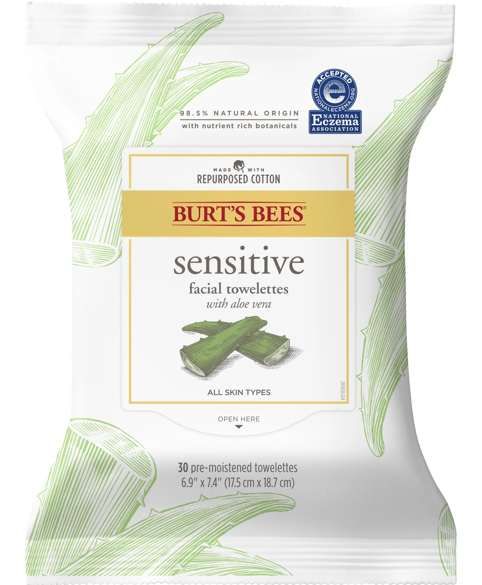 Sữa rửa mặt Burt's Bees Sensitive Facial Cleanser Towelettes