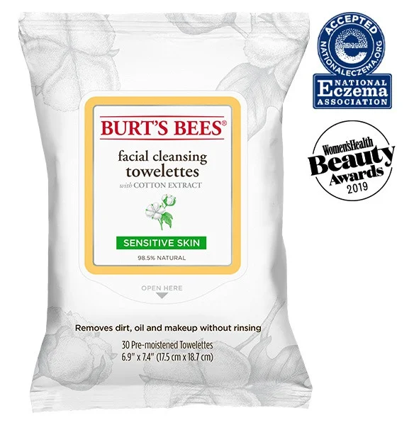 Burt's Bees Sensitive Facial Cleansing Towelettes with Cotton Extract