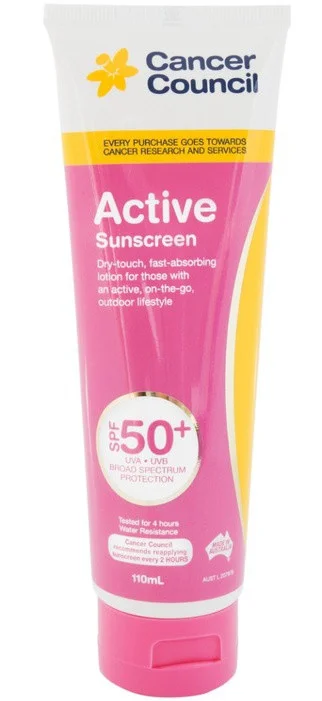 Kem chống nắng Cancer Council Active Sunscreen SPF50+ Pa++++