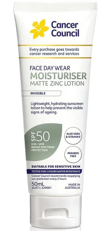 Sữa dưỡng Cancer Council Spf 50 Face Day Wear Moisturiser Matte Zinc Lotion