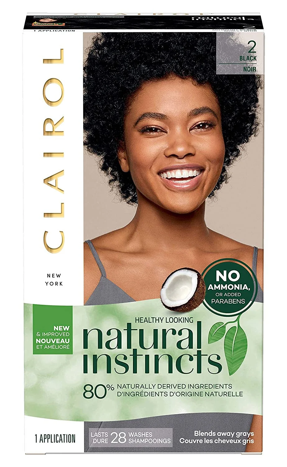 Clairol Natural Instincts Semi-Permanent, 2 Black, Midnight