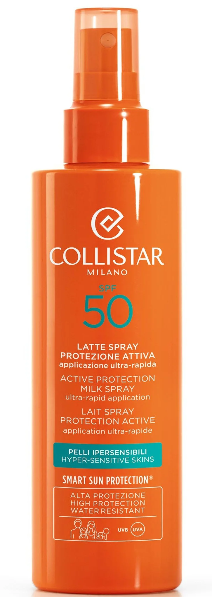 Collistar Sun Care Active Protection Milk Spray Ultra-rapid Application SPF50