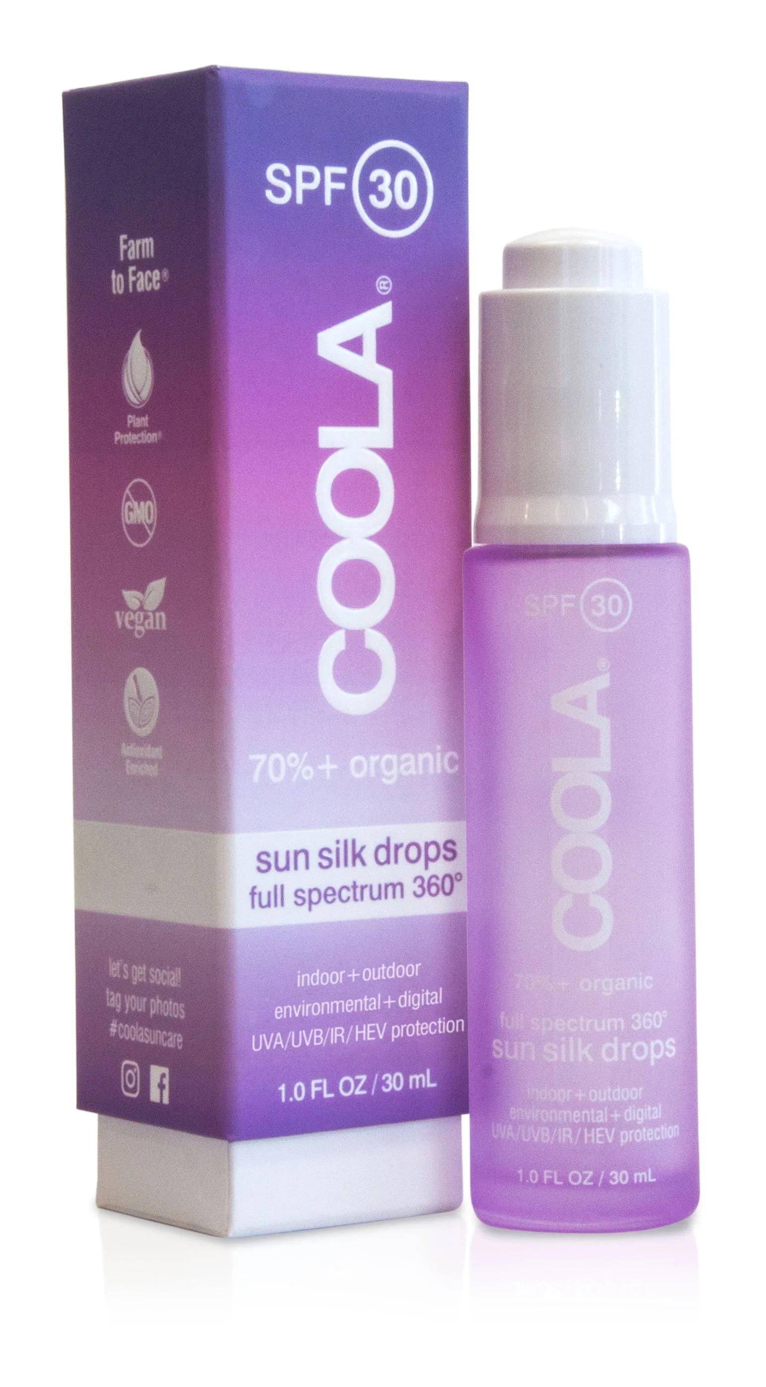 COOLA Organic SPF 30 Full Spectrum 360° Sun Silk Drops