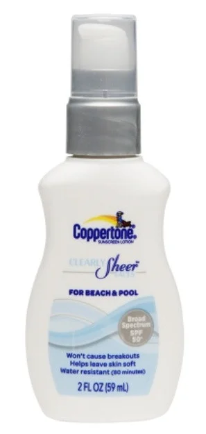 Sữa dưỡng Coppertone Clearly Sheer Faces for Beach & Pool Sunscreen Lotion SPF 50