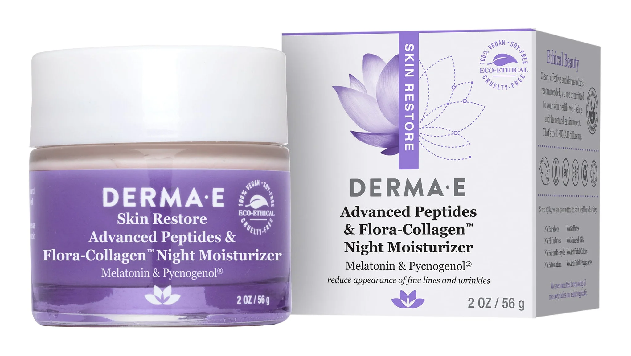 Kem dưỡng ẩm DERMA E Advanced Peptides & Collagen Night Face Moisturizer