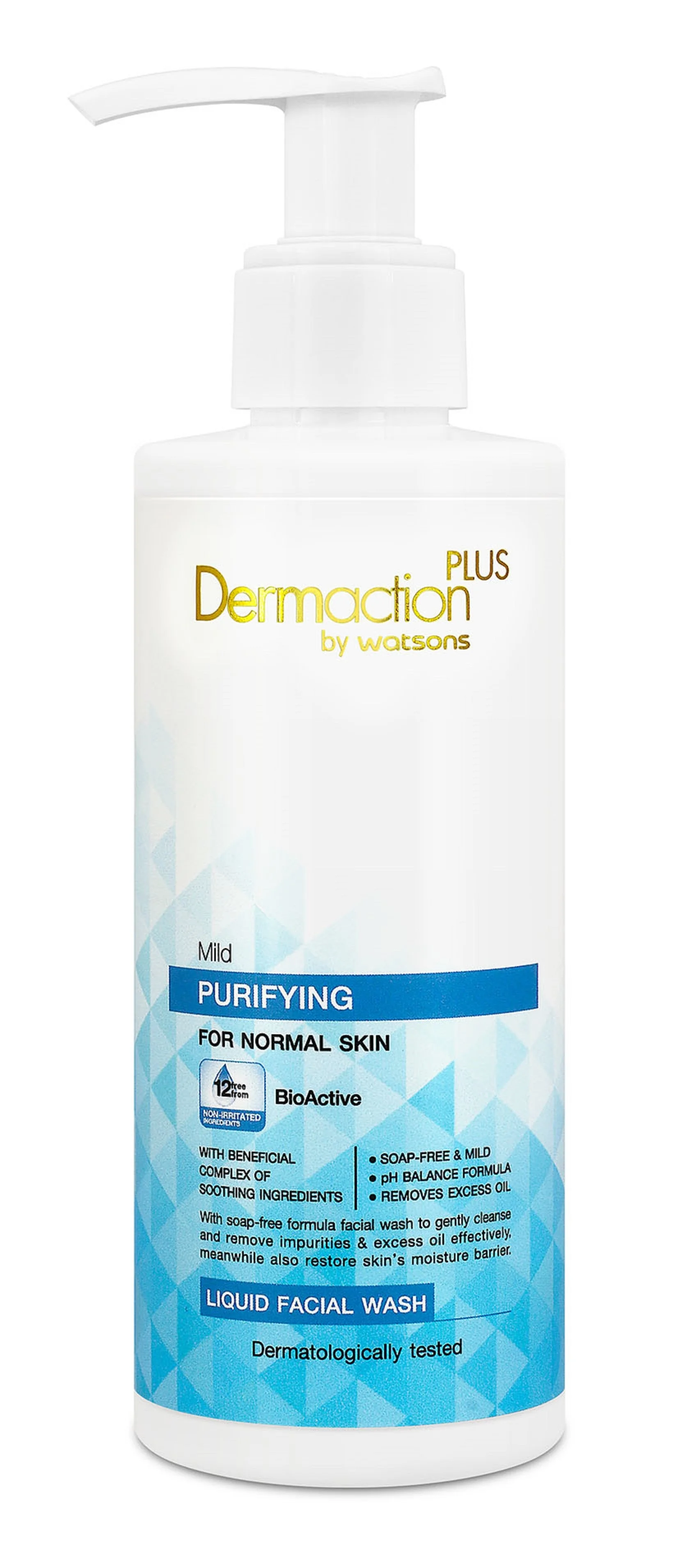 Sữa rửa mặt Dermaction Plus by Watsons Mild Purifying Liquid Facial Wash