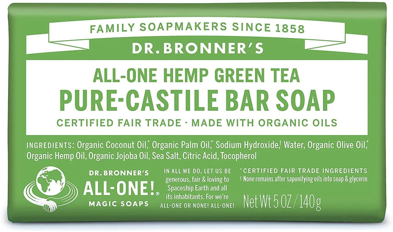 Xà phòng Dr. Bronner's Organic Green Tea Soap Bar
