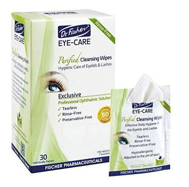Khăn ướt Dr. Fischer Premium, Purified, Non-irritating & Hypoallergenic Eyelid Wipes