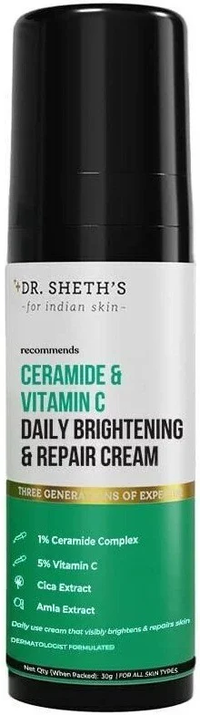 Kem phục hồi da Dr. Sheth's Ceramide And Vit C Daily Brightening & Repair Cream