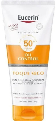 Dầu dưỡng Eucerin Sun Body Oil Control Gel-crema Toque Seco FPS50