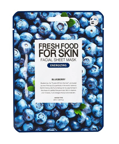 Farm Skin Fresh Food For Skin Facial Sheet Mask Blueberry: Energizing