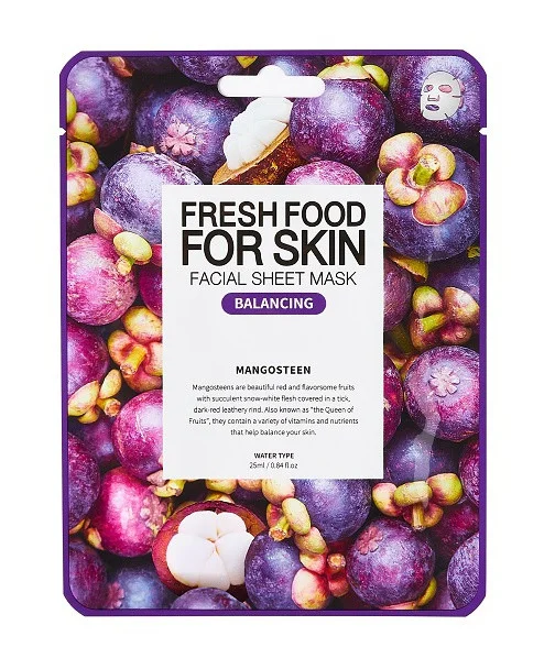 Farm Skin Fresh Food For Skin Facial Sheet Mask Mangosteen: Balancing