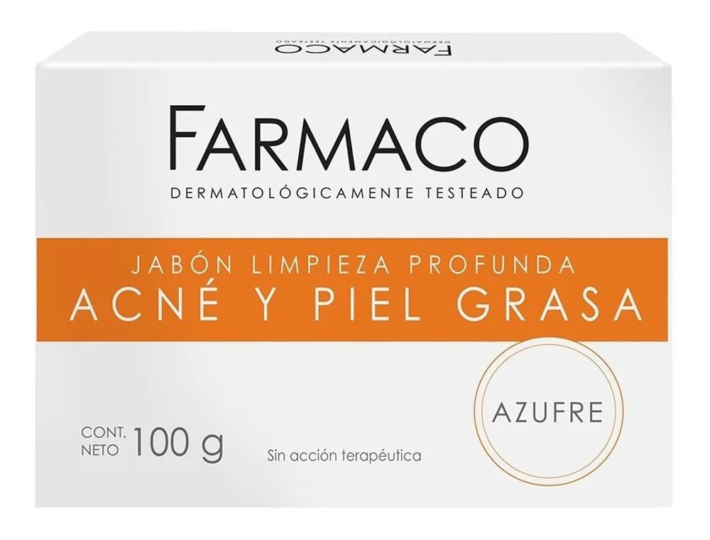 Farmaco Jabón Limpieza Profunda Acné Y Piel Grasa Azufre