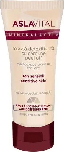 Mặt nạ Farmec Romania Aslavital Mineralactiv Charcoal Detox Mask Peel Off