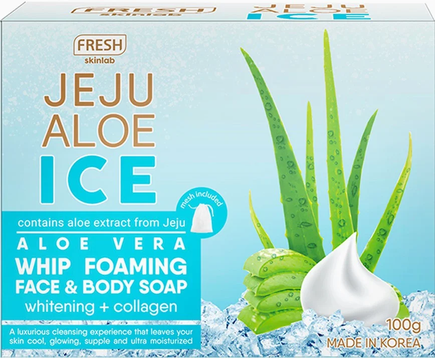 Rửa mặt tạo bọt Fresh Skinlab Jeju Aloe Ice Whip Foaming Face & Body Soap