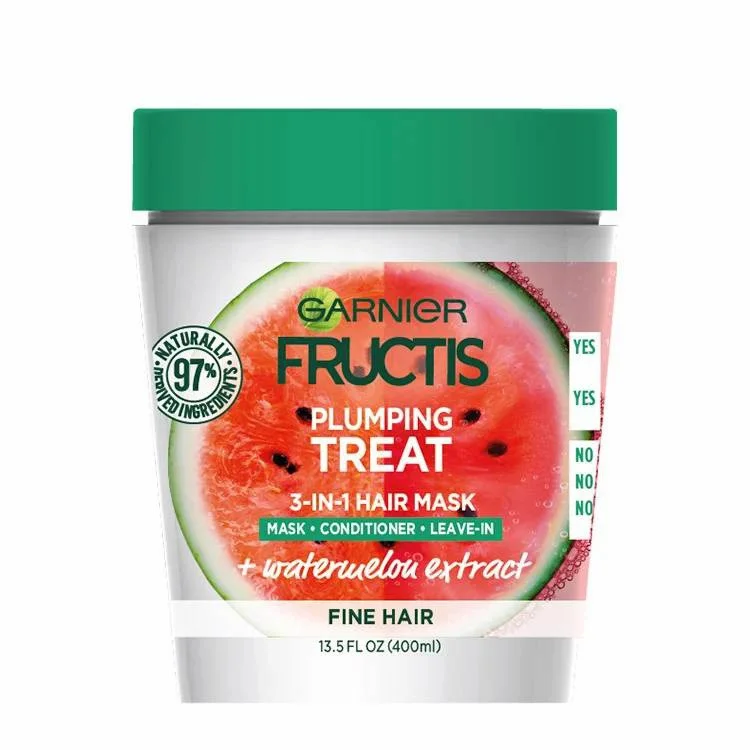 Mặt nạ ủ tóc Garnier Fructis Plumping Treat 3-In-1 Hair Mask + Watermelon Extract