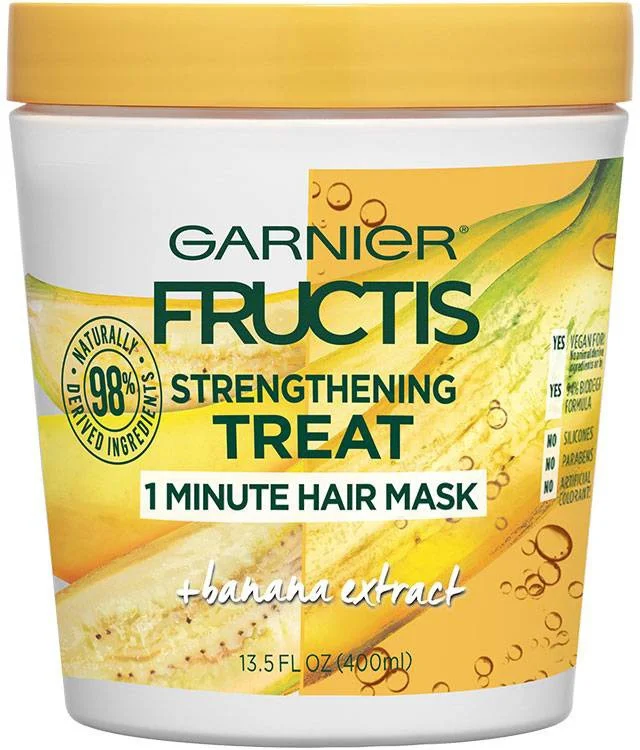 Mặt nạ ủ tóc Garnier Fructis Strengthening Treat 1 Minute Hair Mask + Banana Extract