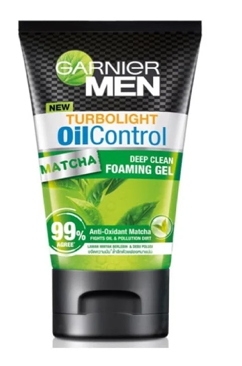 Rửa mặt tạo bọt Garnier Men Turbo Light Oil Control Matcha Deep Clean Foaming Gel