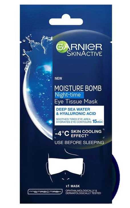 Garnier Night-Time Deep Sea Water And Hyaluronic Acid Eye Sheet Mask