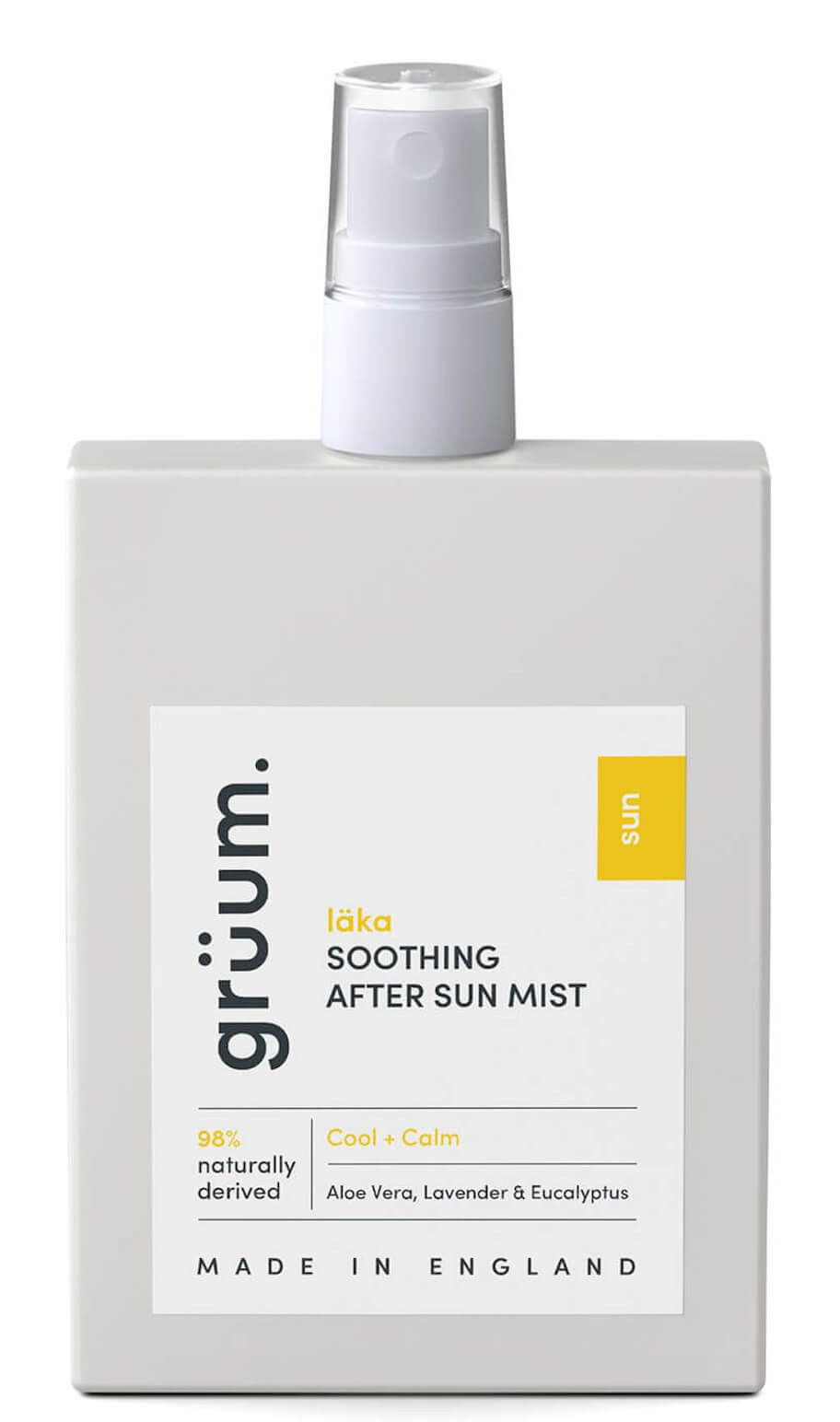 Full ingredients list grüum Läka Soothing After Sun Mist